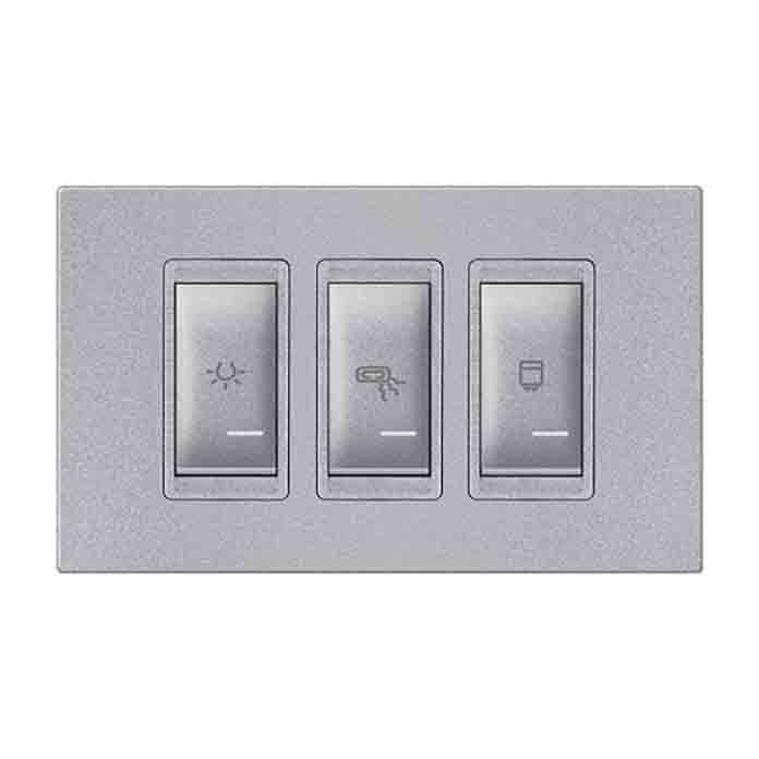 Univerzalni indikator za kupatilo Aling silver sa tri sklopke svetlo grejalica bojler